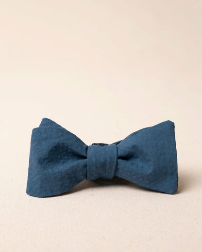 Southern Tide High Cotton Nautical Blue Seersucker Bow Tie For Men