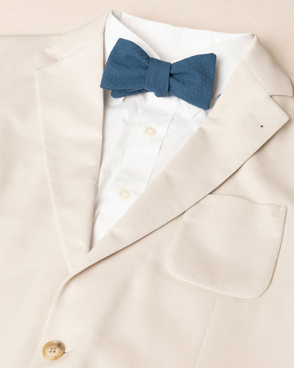 Southern Tide High Cotton Nautical Blue Seersucker Bow Tie For Men