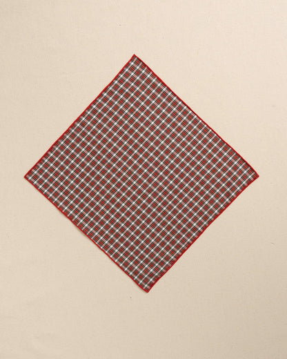 Southern Tide Peppermint Plaid Cotton Pocket Square For Men