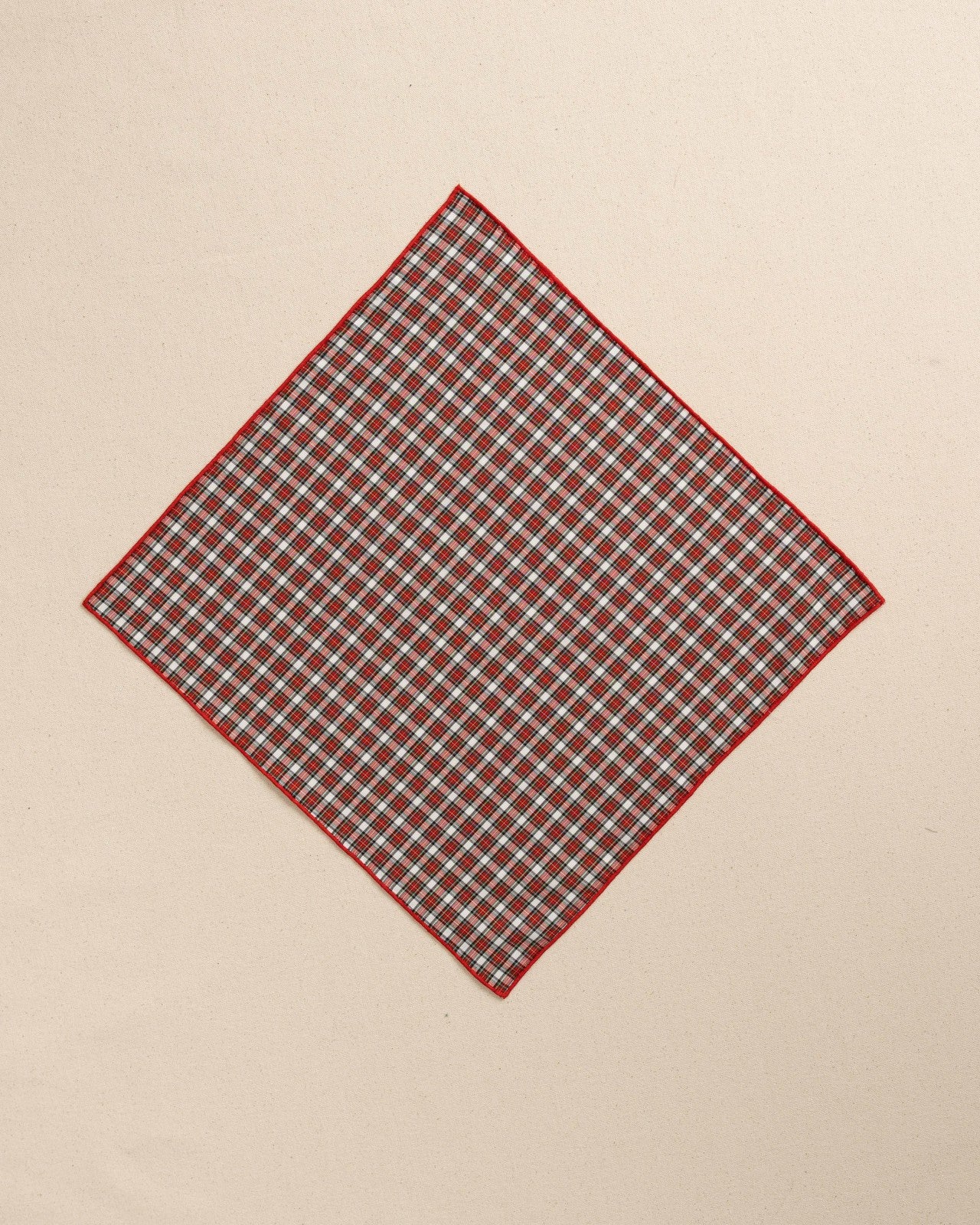Southern Tide Peppermint Plaid Cotton Pocket Square For Men