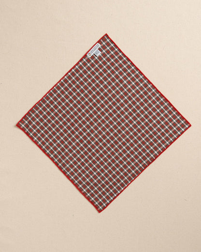 Southern Tide Peppermint Plaid Cotton Pocket Square For Men