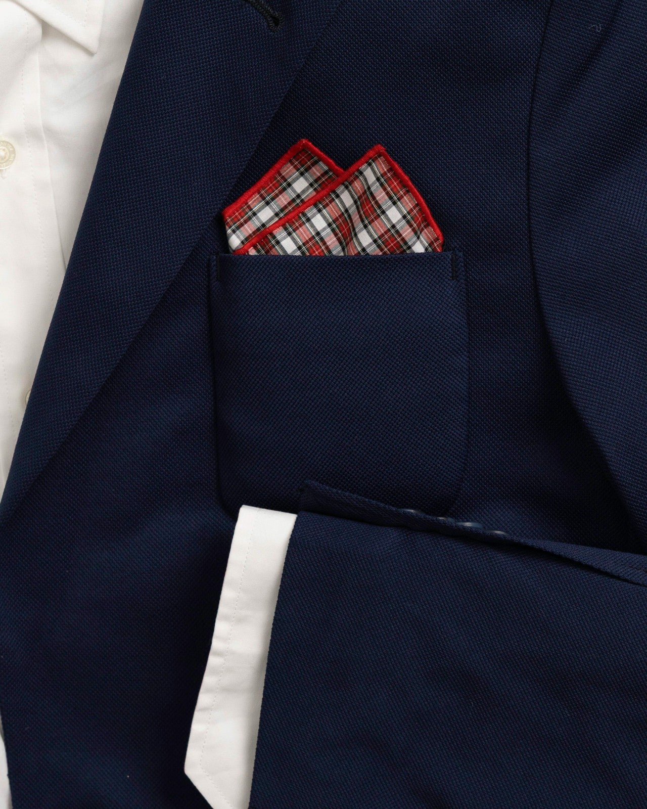 Southern Tide Peppermint Plaid Cotton Pocket Square For Men