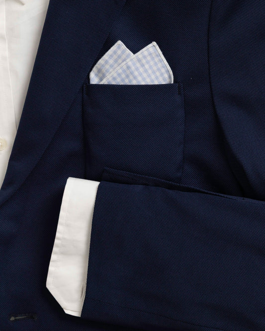 Southern Tide Blue Gingham Pocket Square For Men