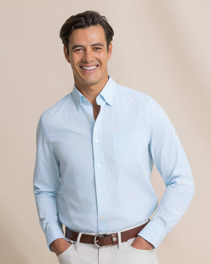 Southern Tide Amelia Island Stripe Charleston Sport Shirt For Men|Sale