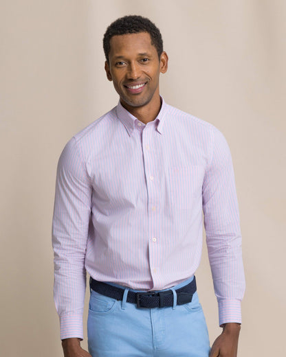 Southern Tide Amelia Island Stripe Charleston Sport Shirt For Men|Sale