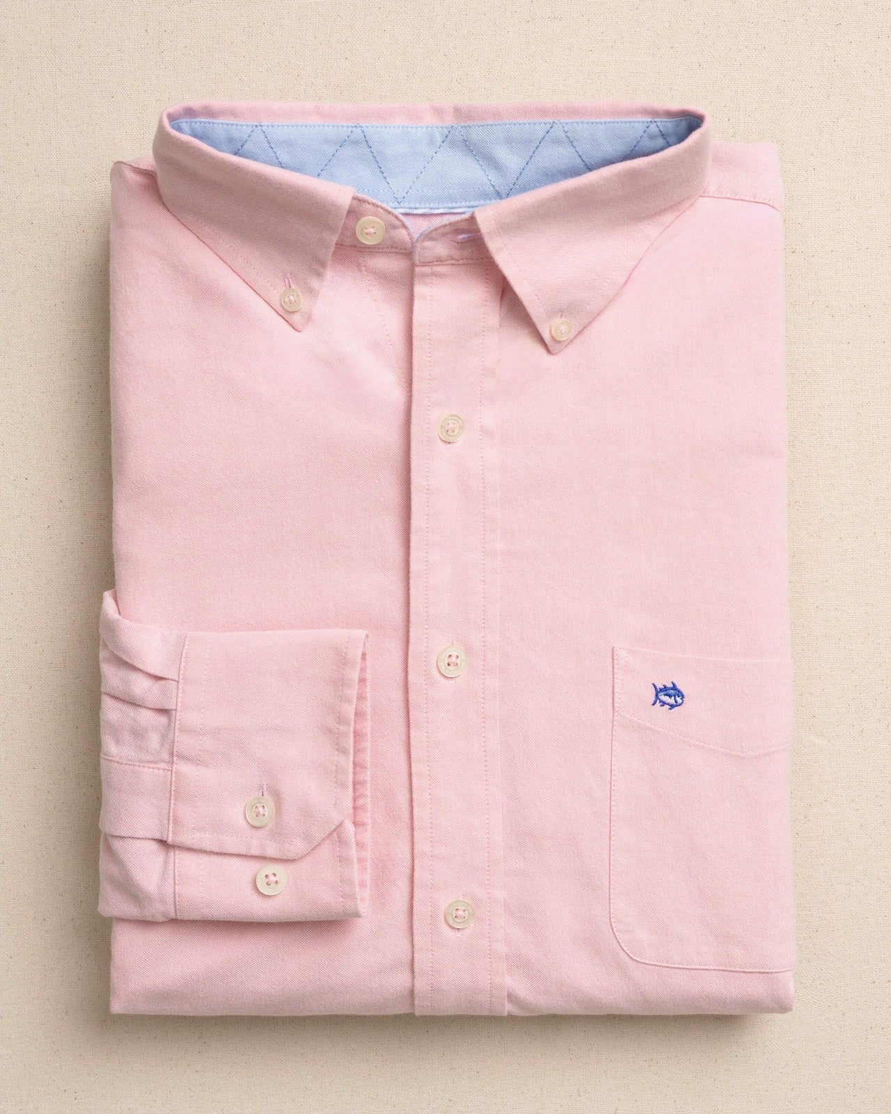 Southern Tide Charleston Oxford Solid Sport Shirt - Sea Pink For Men|Sale