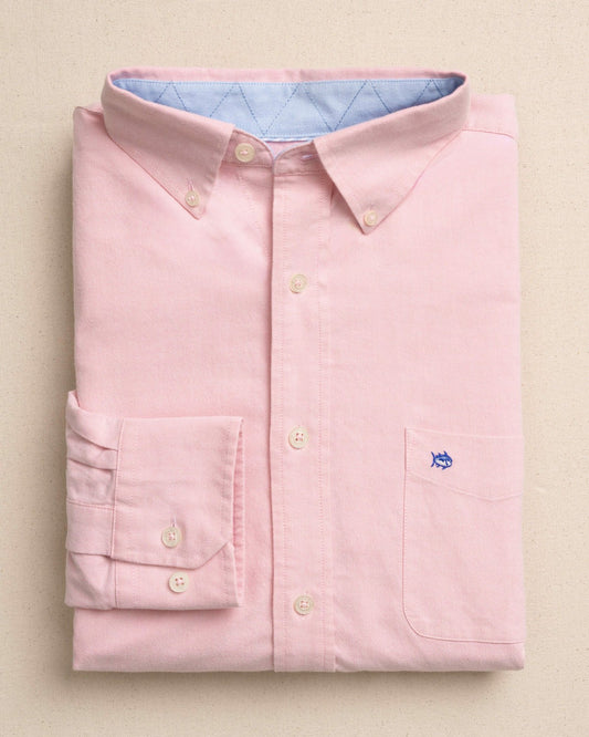 Southern Tide Charleston Oxford Solid Sport Shirt - Sea Pink For Men|Sale