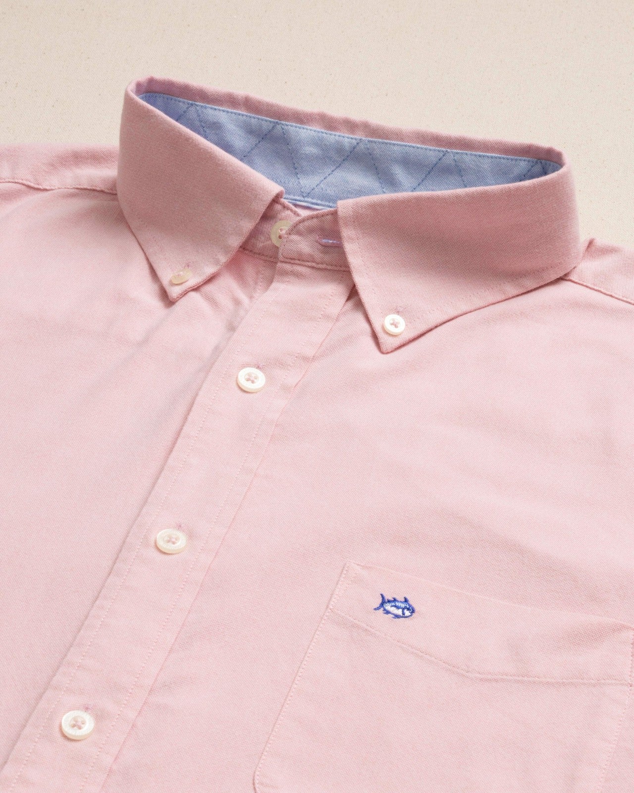 Southern Tide Charleston Oxford Solid Sport Shirt - Sea Pink For Men|Sale