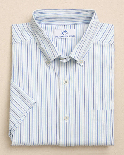 Southern Tide Marina Seersucker Short Sleeve Sport Shirt For Men|Sale