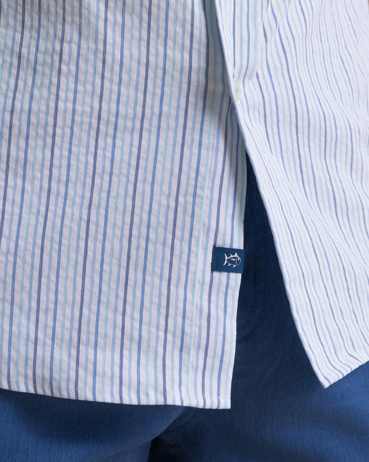 Southern Tide Marina Seersucker Short Sleeve Sport Shirt For Men|Sale