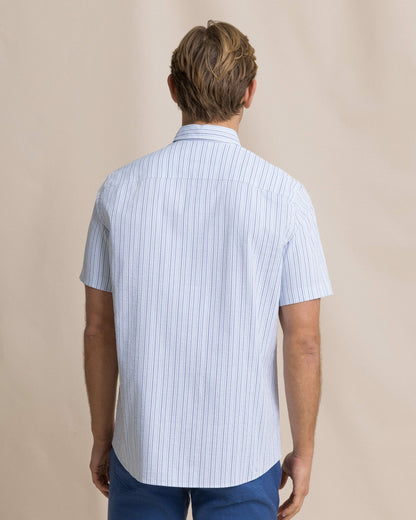 Southern Tide Marina Seersucker Short Sleeve Sport Shirt For Men|Sale