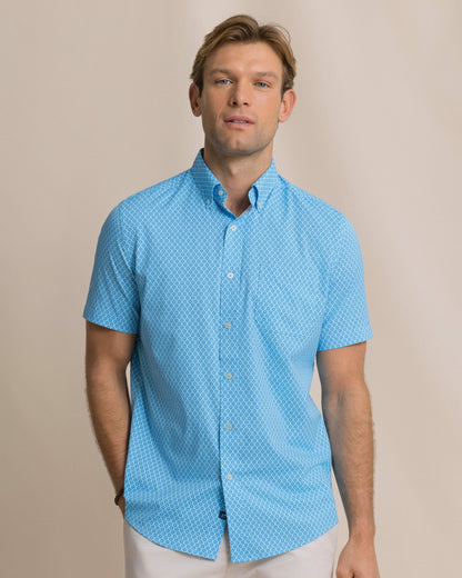 Southern Tide Flower Garden Short Sleeve Sport Shirt For Men|Sale