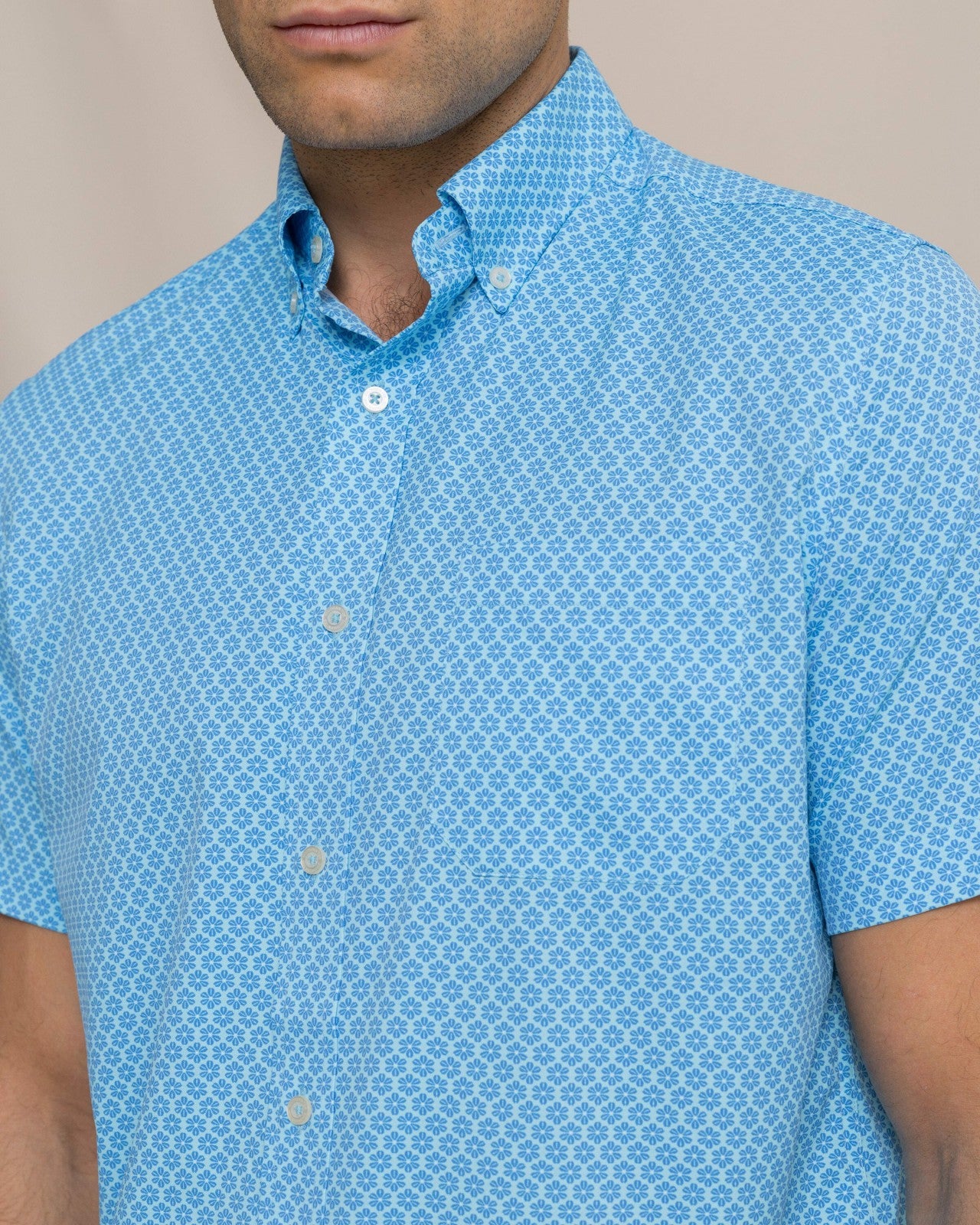 Southern Tide Flower Garden Short Sleeve Sport Shirt For Men|Sale