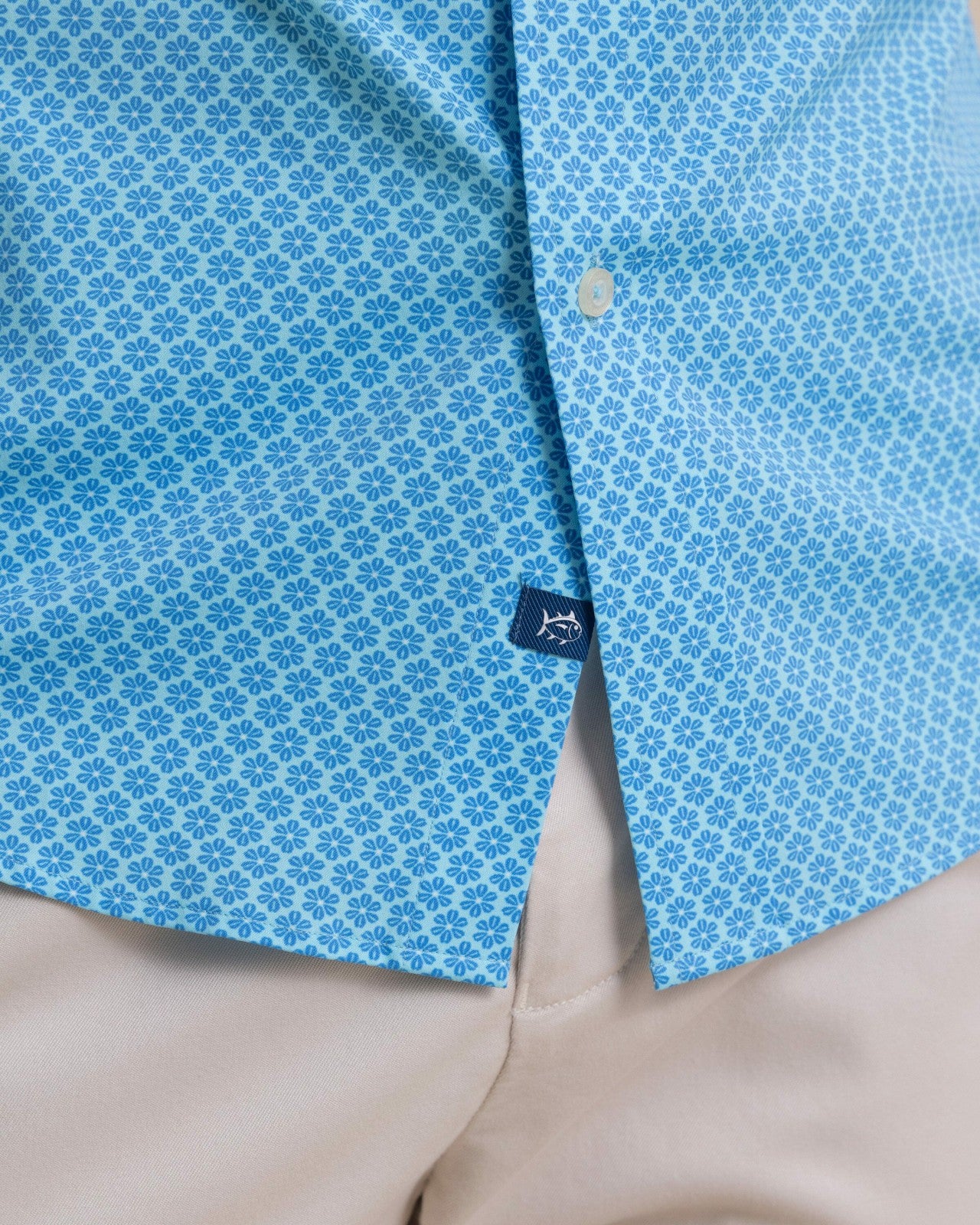 Southern Tide Flower Garden Short Sleeve Sport Shirt For Men|Sale
