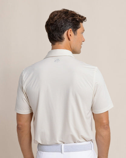 Southern Tide brrr°®-eeze Meadowbrook Stripe Polo - Sand White For Men|Sale