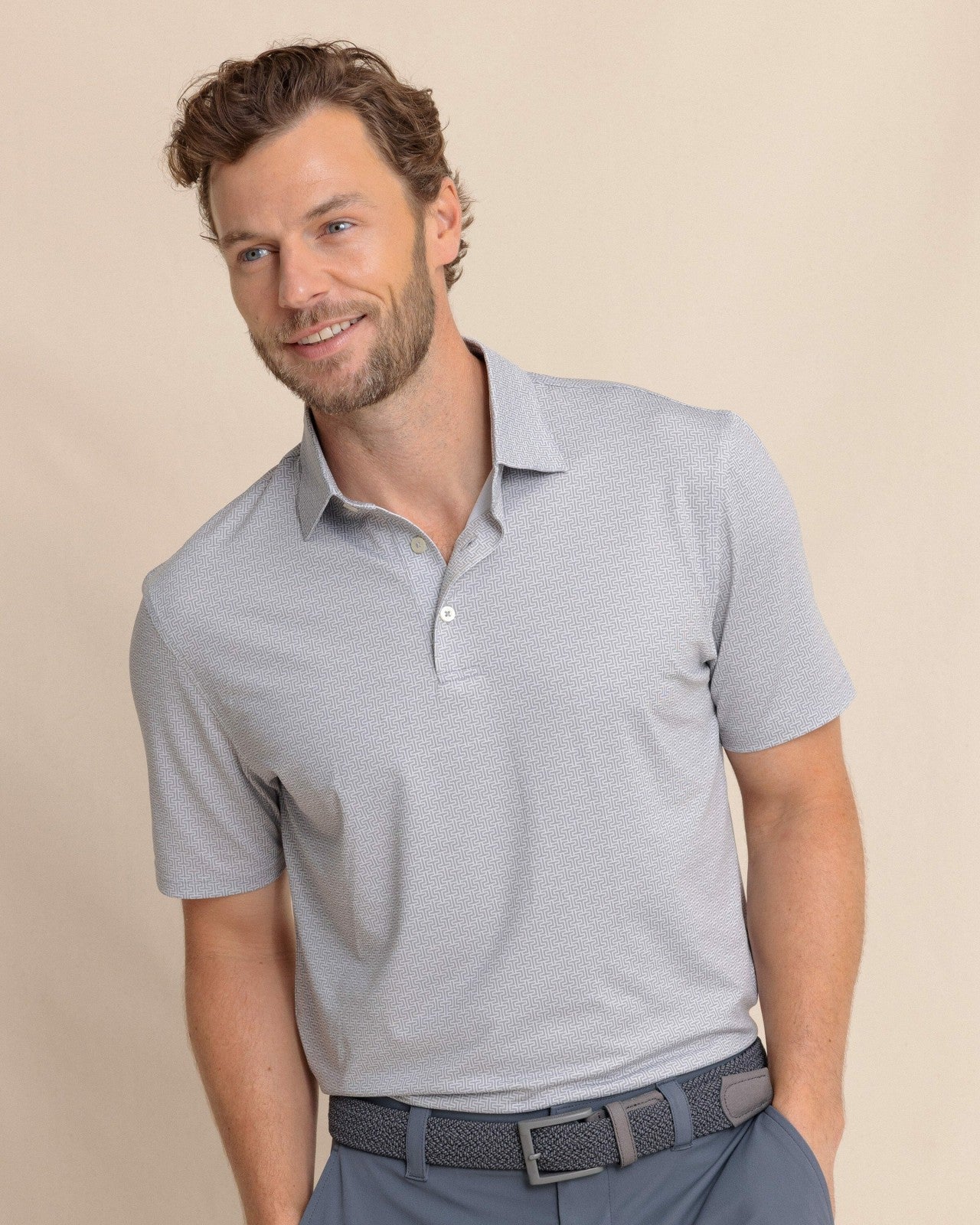 Southern Tide Driver ST Geo Printed Polo For Men|Sale
