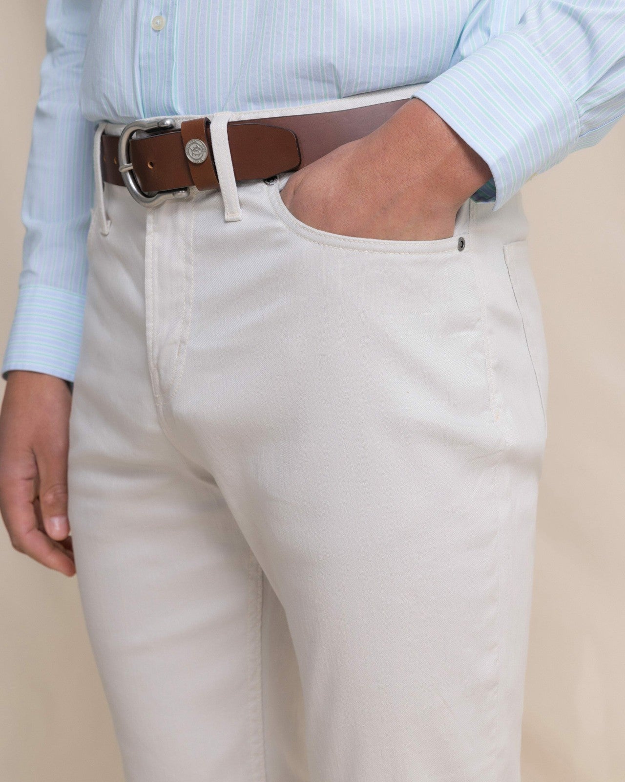 Southern Tide Bluewater Five Pocket Pant - Stone For Men|Sale