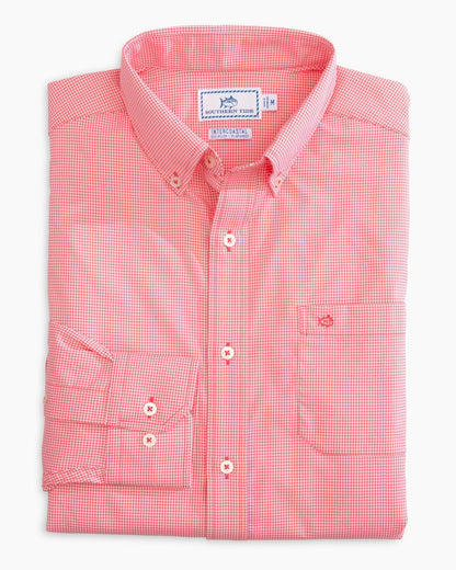 Southern Tide Gingham Intercoastal Performance Sport Shirt For Men|Sale