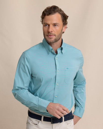 Southern Tide Crofton Plaid Charleston Sport Shirt - Spruce For Men|Sale