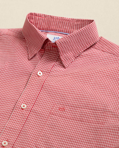Southern Tide Crofton Plaid Charleston Sport Shirt - Red For Men|Sale