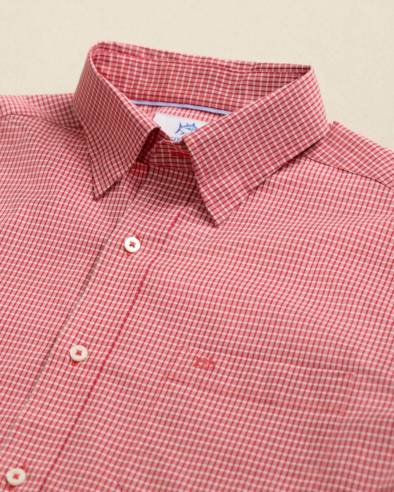 Southern Tide Crofton Plaid Charleston Sport Shirt - Red For Men|Sale