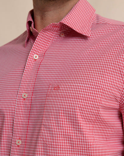 Southern Tide Crofton Plaid Charleston Sport Shirt - Red For Men|Sale