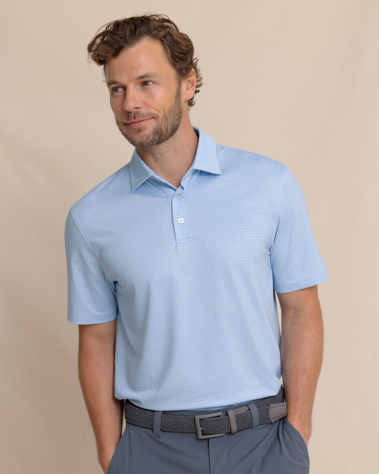 Southern Tide Driver Spring Geo Printed Polo For Men|Sale