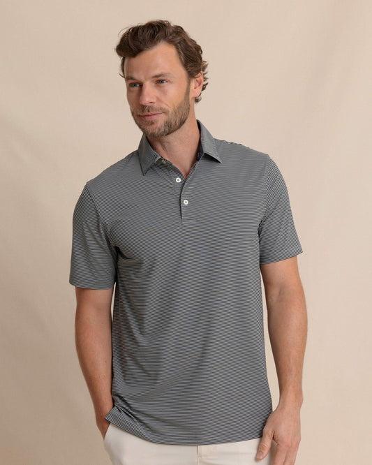 Southern Tide brrr°®-eeze Meadowbrook Stripe Polo - Steel For Men|Sale