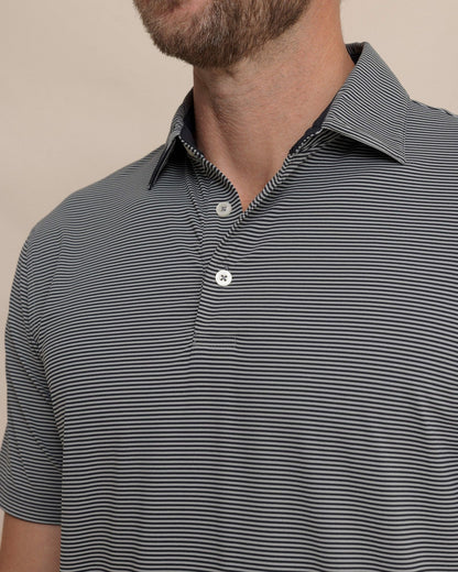 Southern Tide brrr°®-eeze Meadowbrook Stripe Polo - Steel For Men|Sale