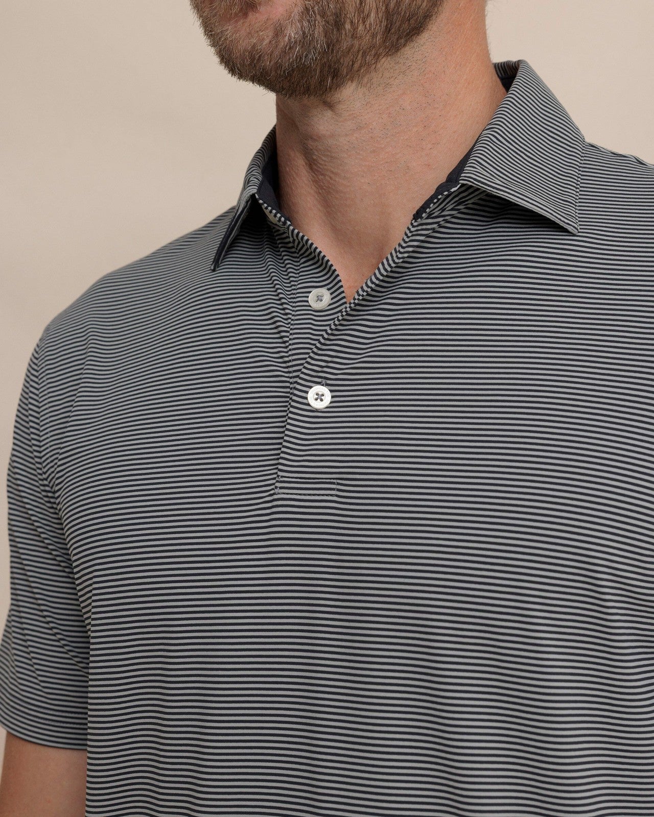 Southern Tide brrr°®-eeze Meadowbrook Stripe Polo - Steel For Men|Sale