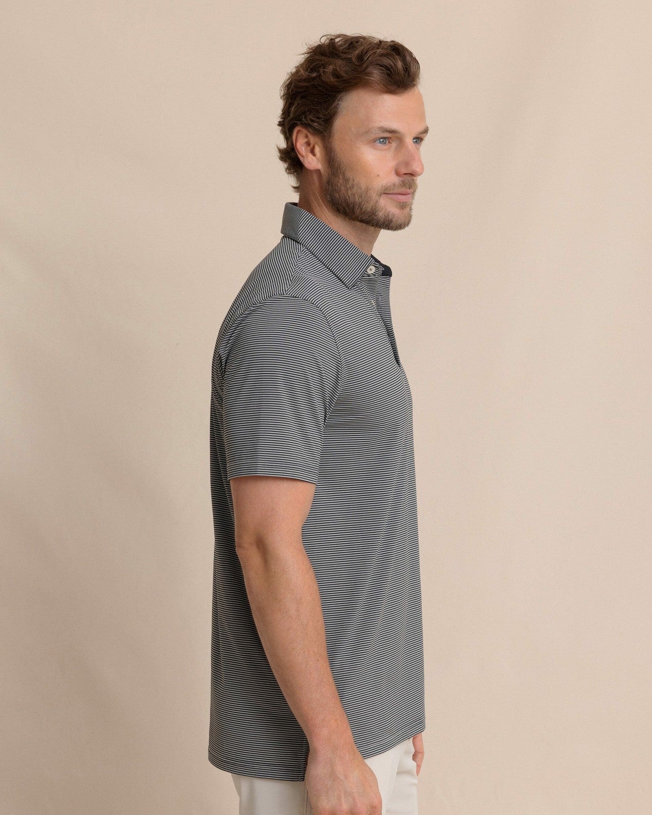 Southern Tide brrr°®-eeze Meadowbrook Stripe Polo - Steel For Men|Sale