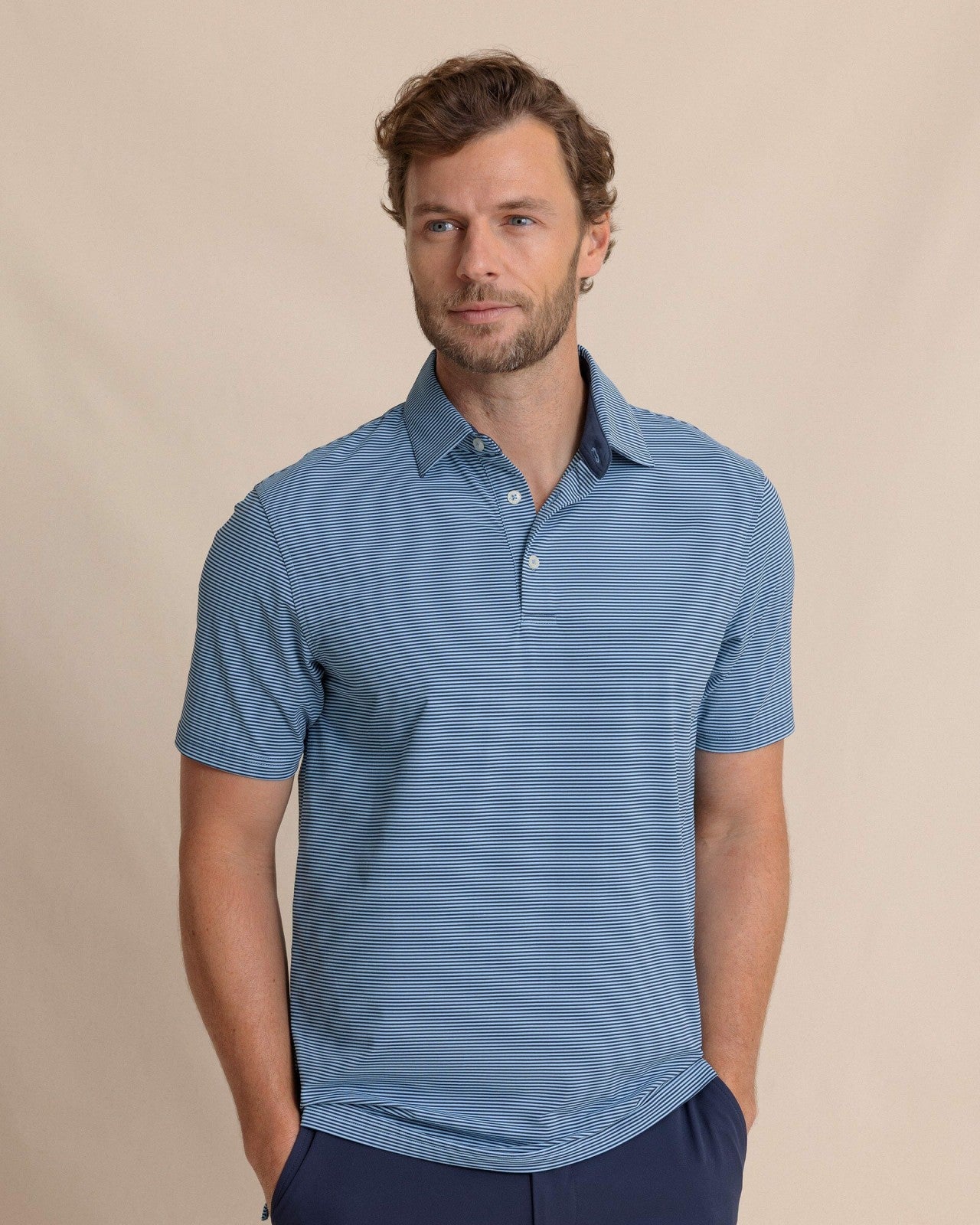 Southern Tide brrr°® Meadowbrook Stripe Polo - Ocean Channel For Men|Sale