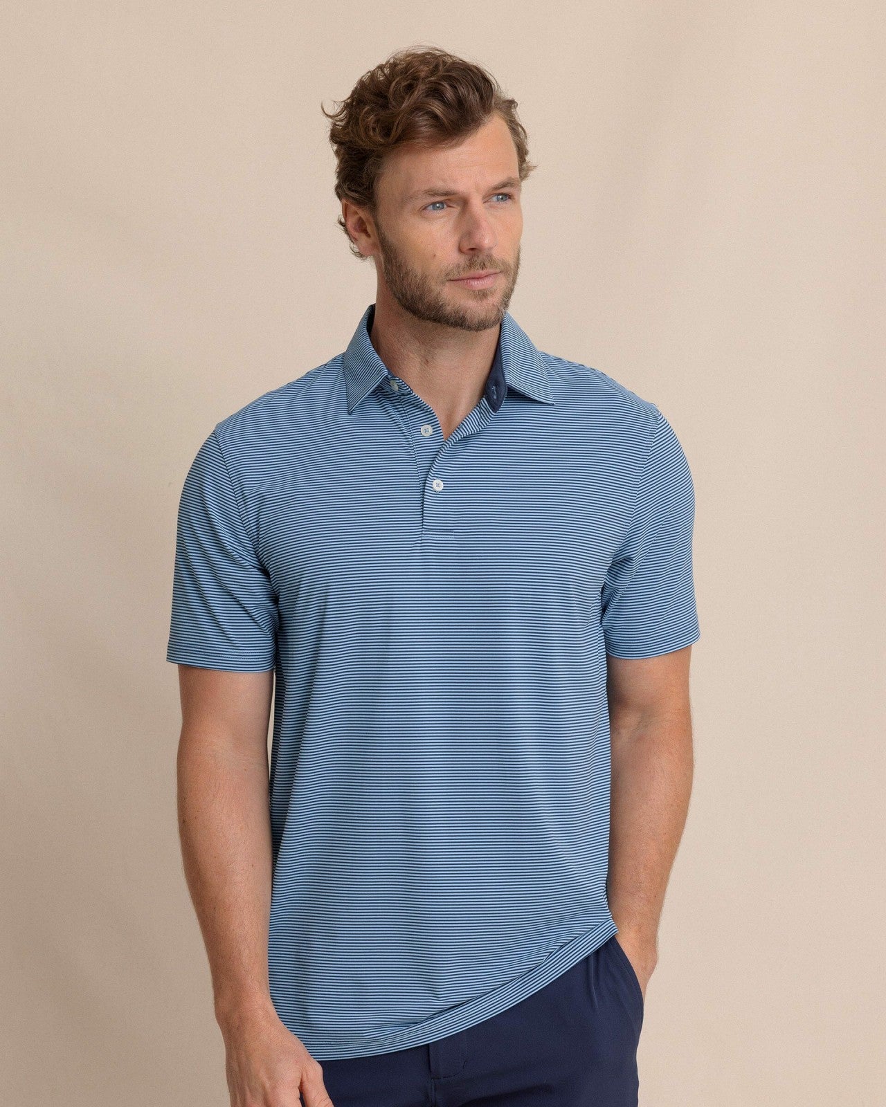 Southern Tide brrr°® Meadowbrook Stripe Polo - Ocean Channel For Men|Sale