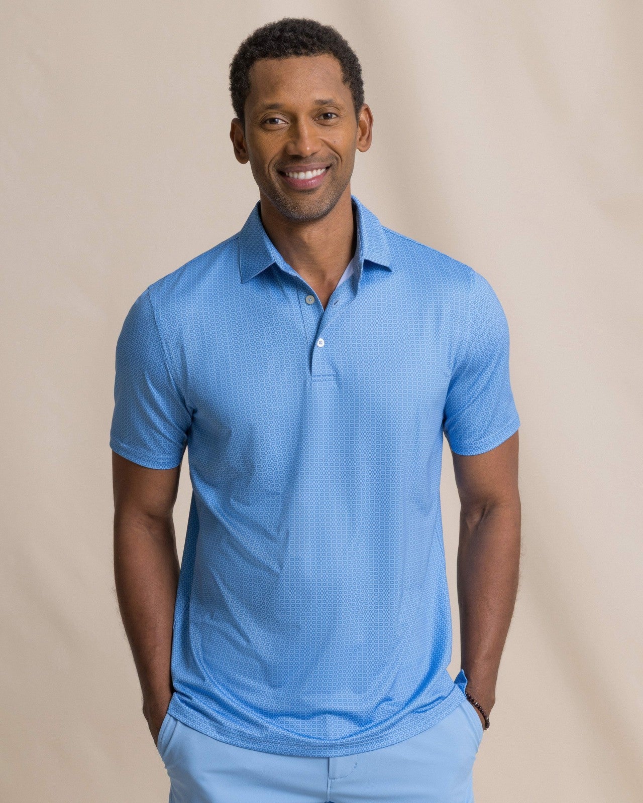 Southern Tide Driver Seaside Geo Printed Polo For Men|Sale
