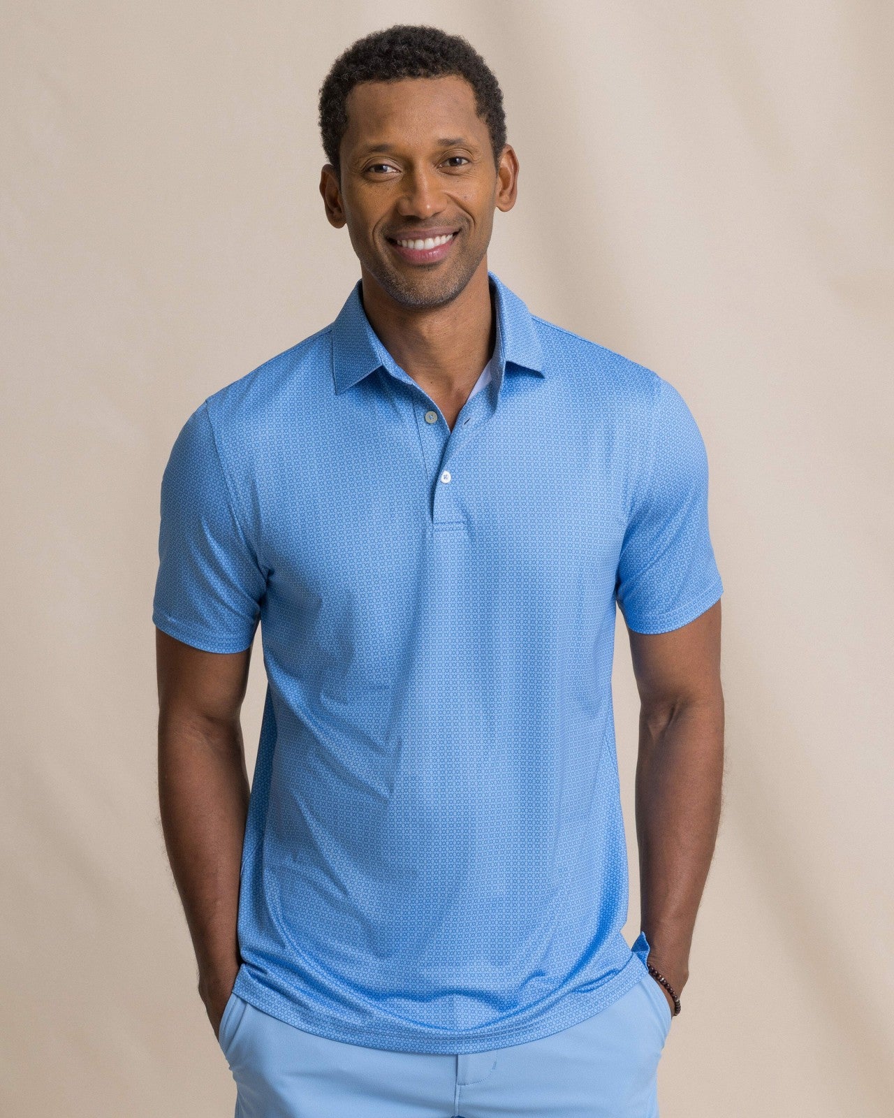 Southern Tide Driver Seaside Geo Printed Polo For Men|Sale