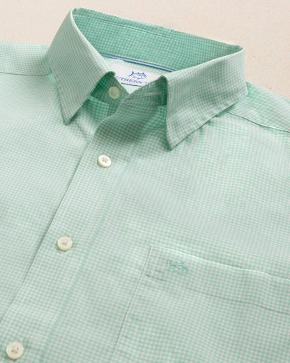 Southern Tide Charleston Parkwood Micro-Gingham Shirt - Green For Men|Sale