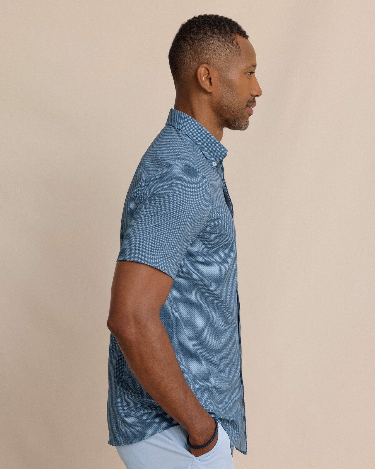 Southern Tide Eastport Heather brrr°® Short Sleeve Sport Shirt For Men|Sale