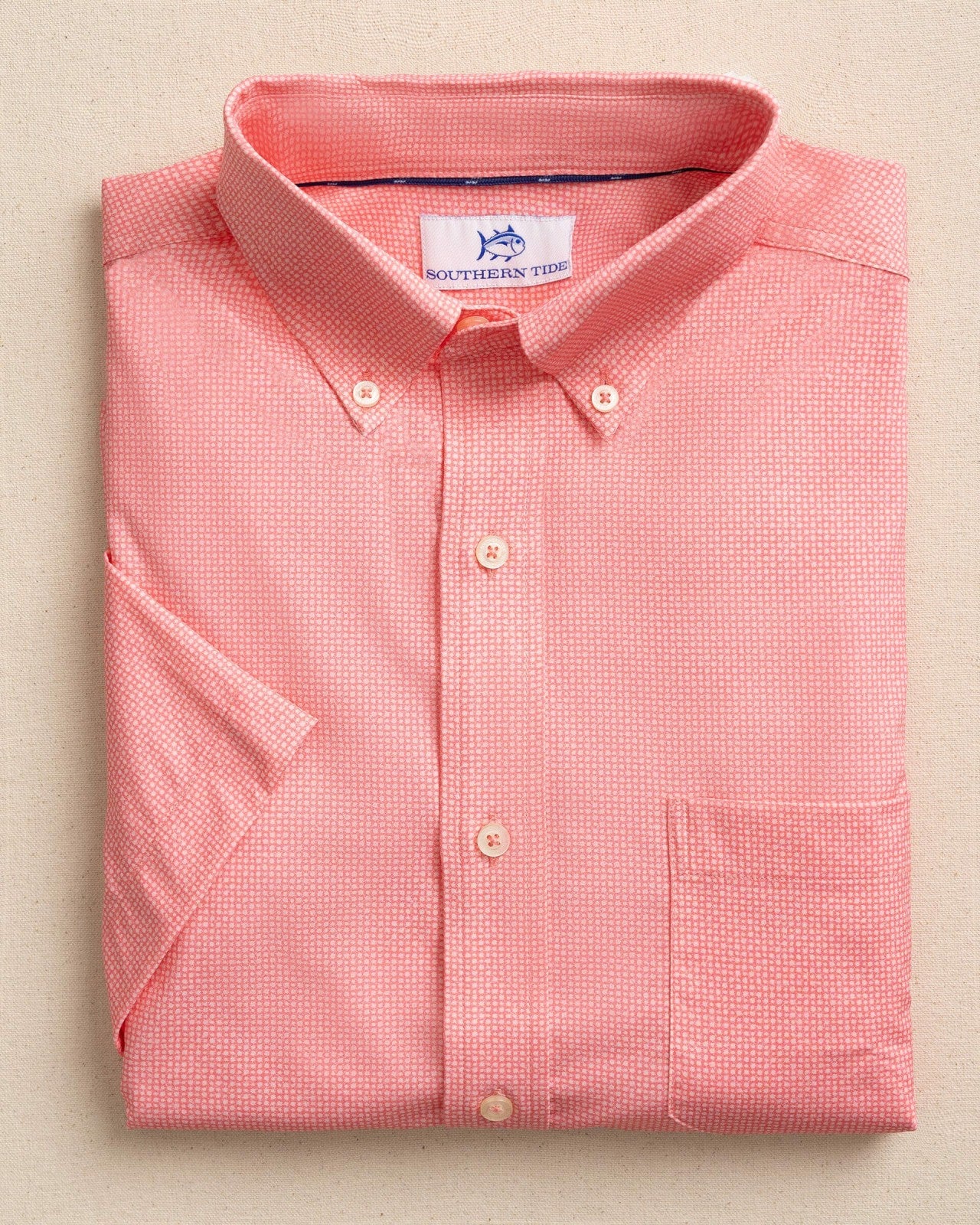 Southern Tide Eastport Heather brrr°® Short Sleeve Sport Shirt For Men|Sale