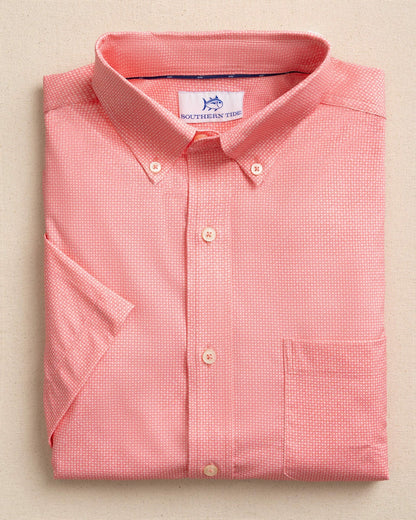 Southern Tide Eastport Heather brrr°® Short Sleeve Sport Shirt For Men|Sale