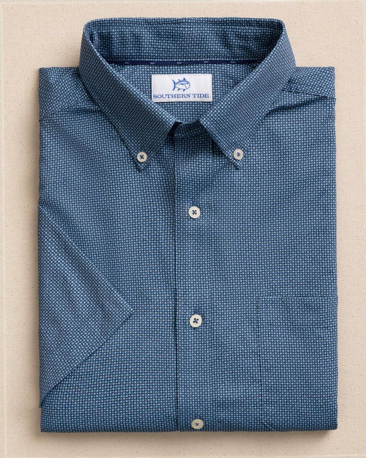 Southern Tide Eastport Heather brrr°® Short Sleeve Sport Shirt For Men|Sale