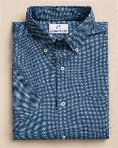 Southern Tide Eastport Heather brrr°® Short Sleeve Sport Shirt For Men|Sale
