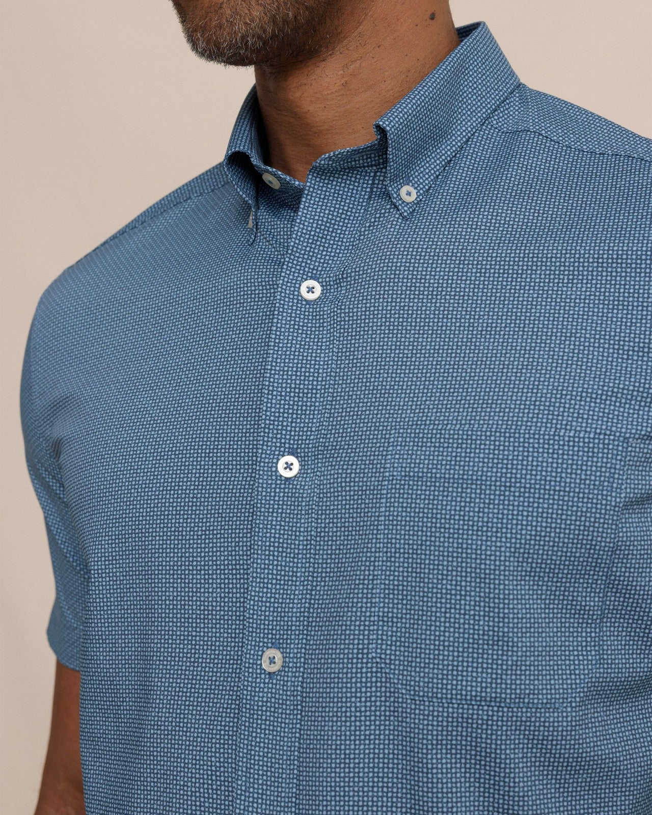 Southern Tide Eastport Heather brrr°® Short Sleeve Sport Shirt For Men|Sale