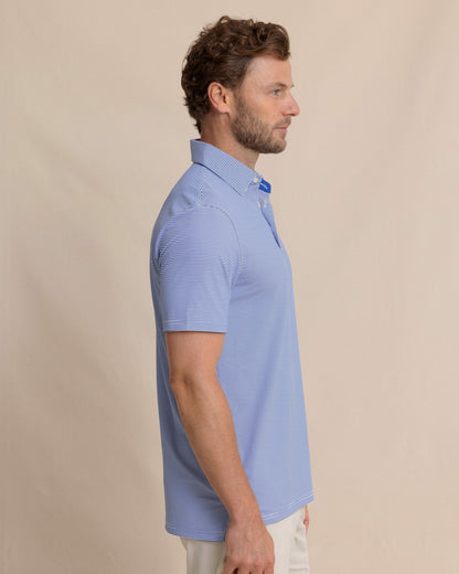 Southern Tide brrr°®-eeze Meadowbrook Stripe Polo - Surf Blue For Men|Sale