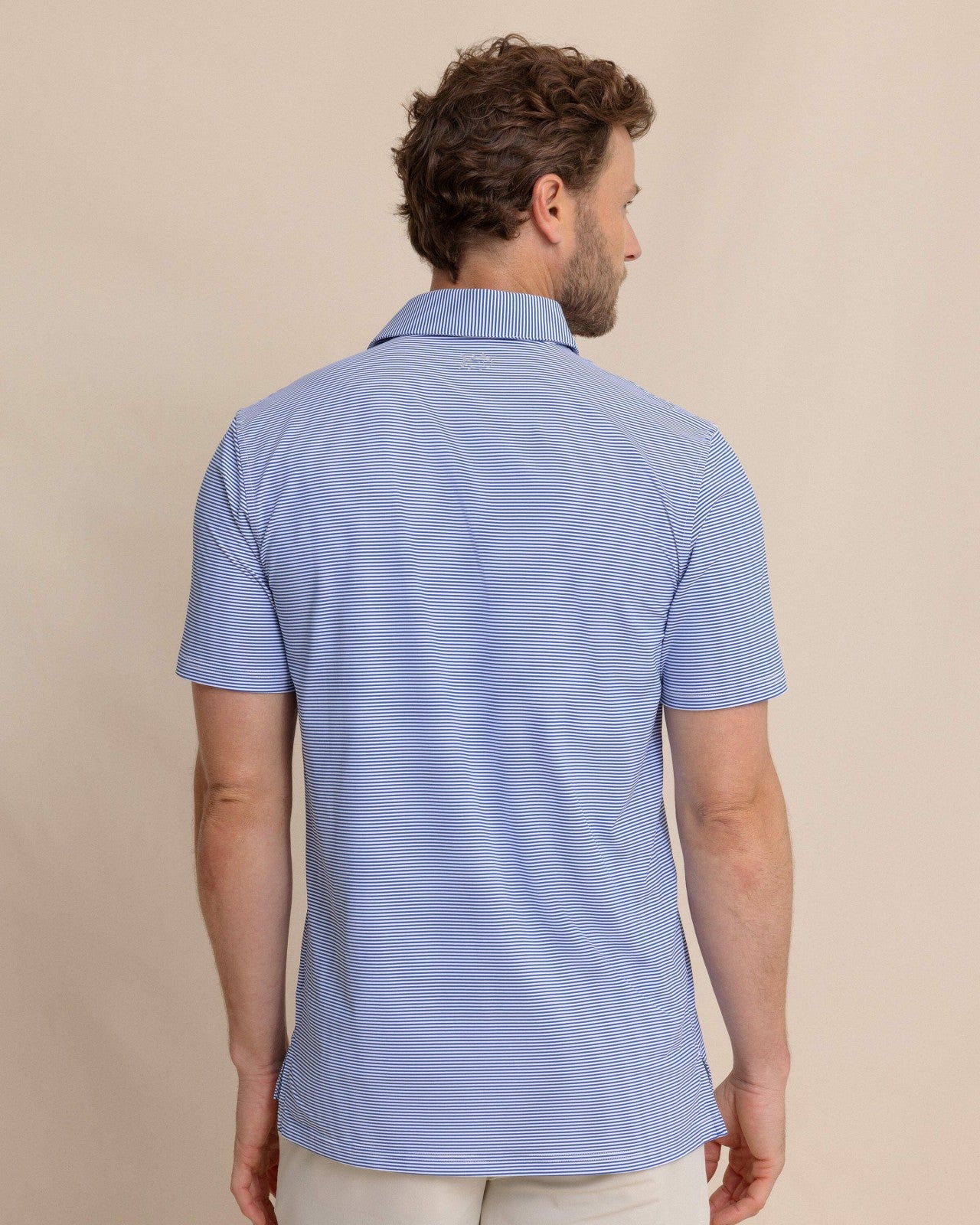 Southern Tide brrr°®-eeze Meadowbrook Stripe Polo - Surf Blue For Men|Sale