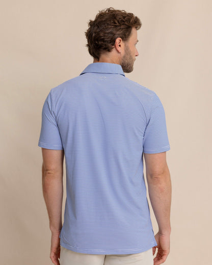 Southern Tide brrr°®-eeze Meadowbrook Stripe Polo - Surf Blue For Men|Sale
