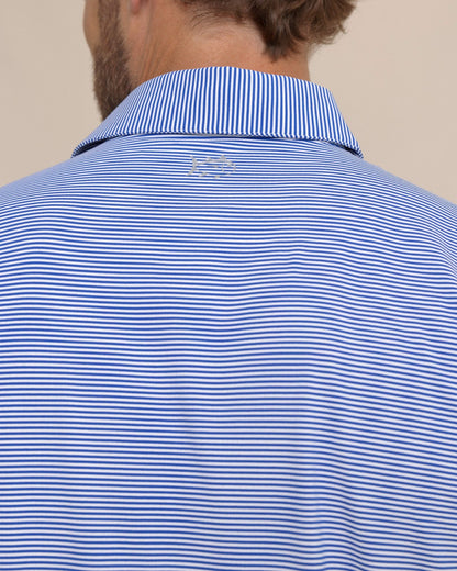 Southern Tide brrr°®-eeze Meadowbrook Stripe Polo - Surf Blue For Men|Sale