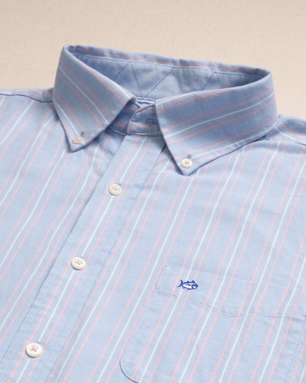 Southern Tide Beachside Charleston Oxford Stripe Sport Shirt For Men|Sale