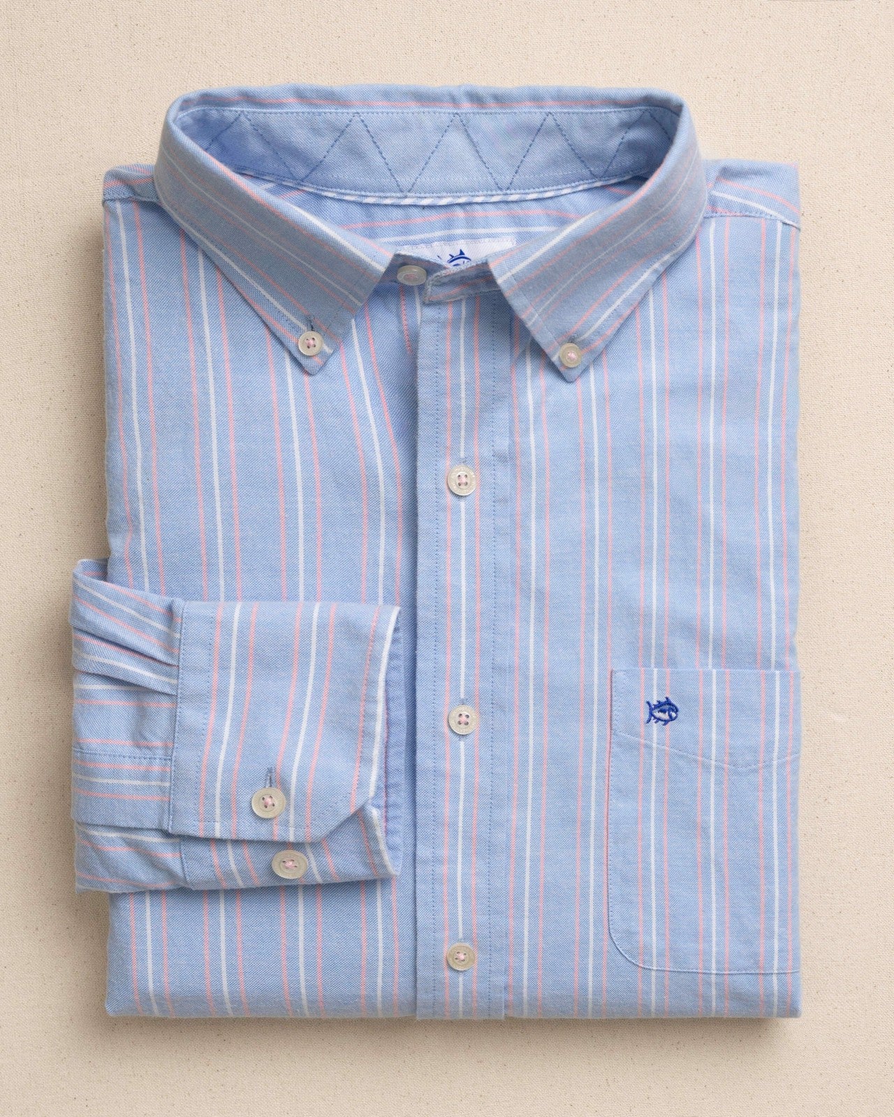 Southern Tide Beachside Charleston Oxford Stripe Sport Shirt For Men|Sale