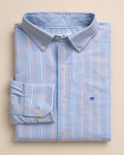 Southern Tide Beachside Charleston Oxford Stripe Sport Shirt For Men|Sale