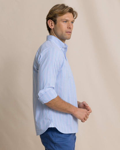 Southern Tide Beachside Charleston Oxford Stripe Sport Shirt For Men|Sale